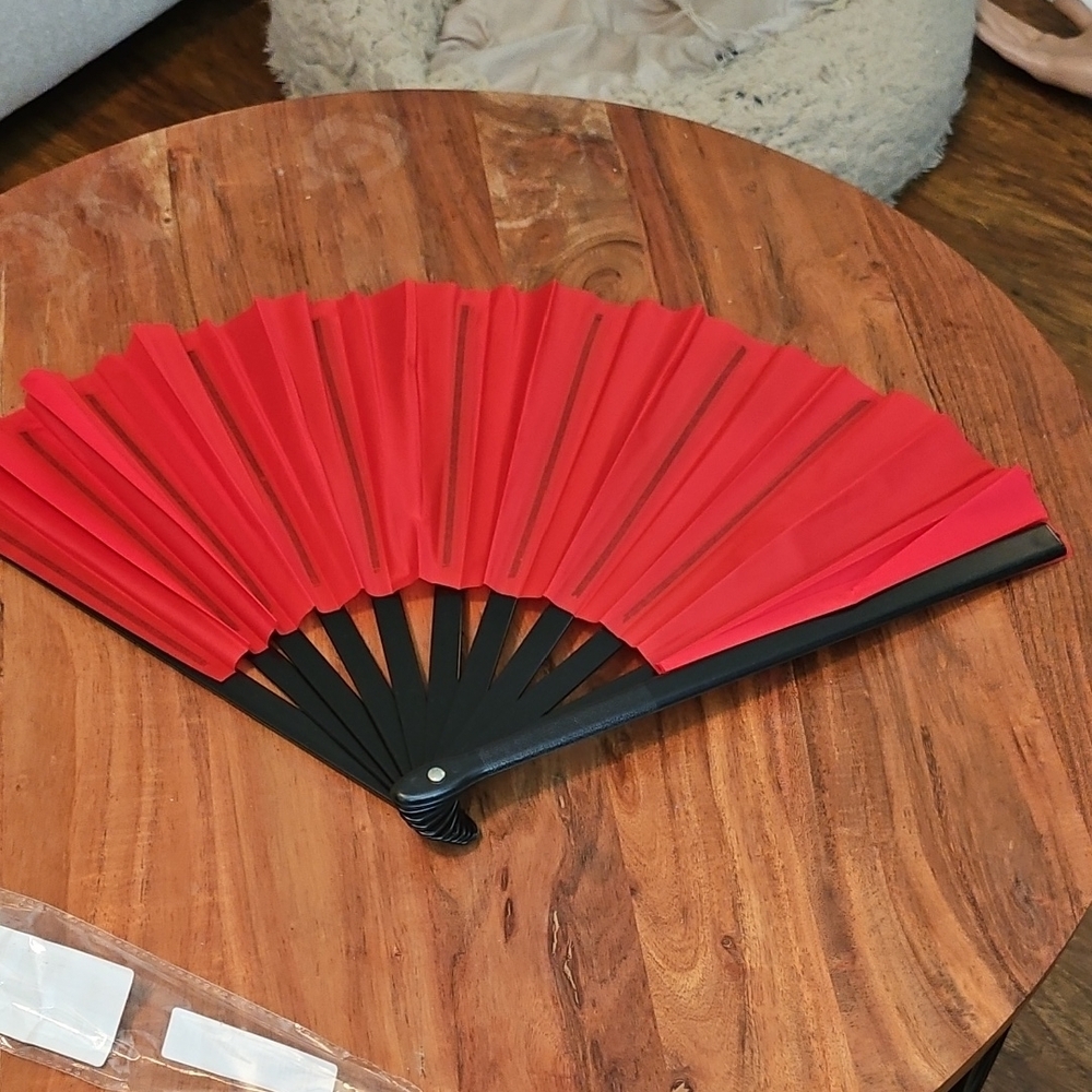 Elegant Red Hand Fan, Pop That Fan, Where Dem Fans At!